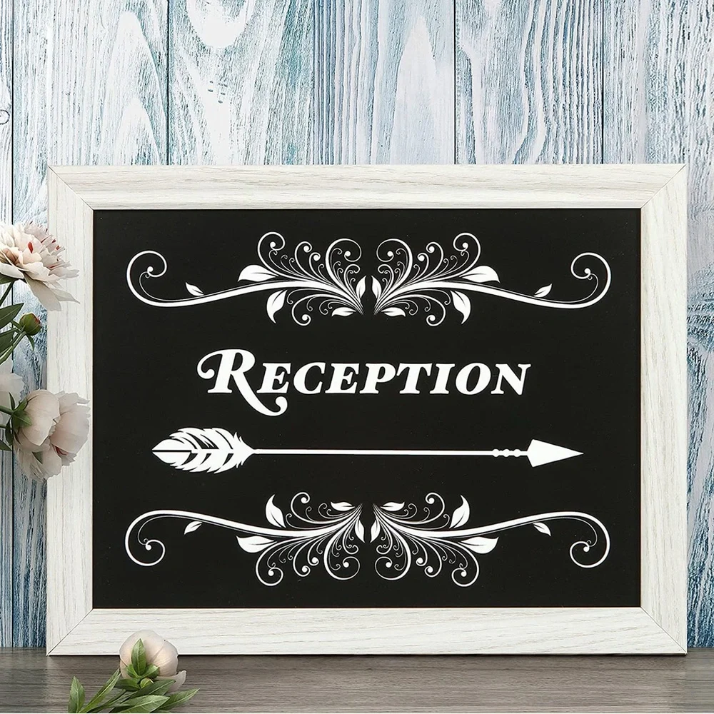 BNIB Hosley 3 Pack of Farmhouse White Wedding Signage 11.5 Inch Long